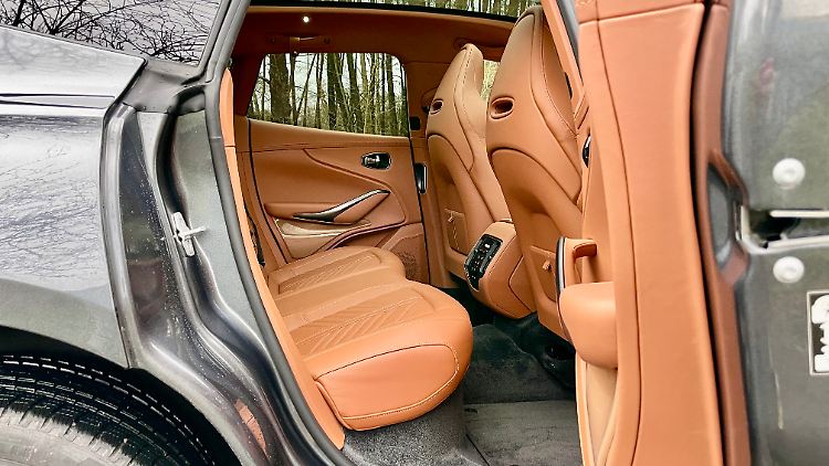 Vous pouvez également voyager en première classe dans la deuxième rangée du DBX.  L'arrière offre beaucoup d'espace pour les jambes.