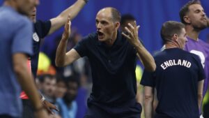Jude-Bellingham-of-England-gestures-after-the-match-between-England-and-Argentina-in-the-semi-final-of-the-2026-FIFA-World-Cup-WM-Weltmeisterschaft-Fussball-held-at-Mercedes-Benz-Stadium-in-Atlanta-Georgia-United-States