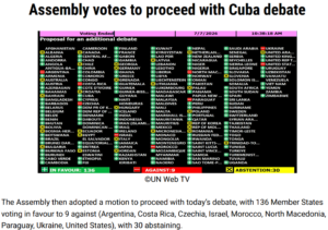 Cuba remporte le vote de l'ONU contre le blocus américain
