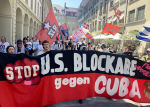 Manifestation en Suisse à cause du blocus américain contre Cuba